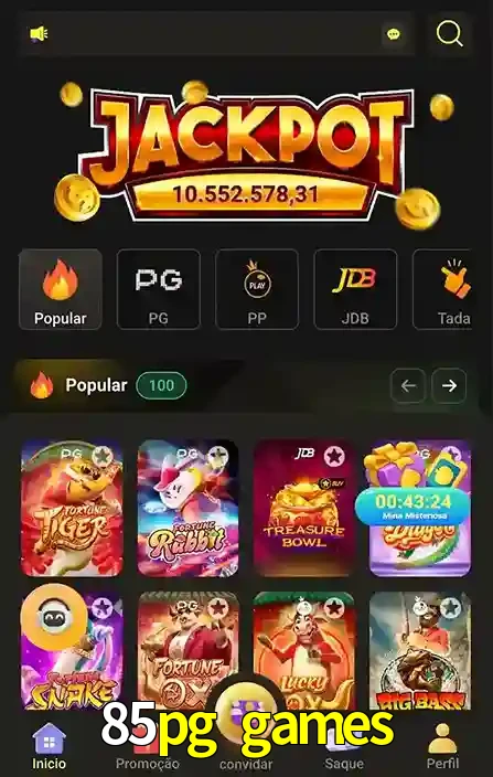 Promoções Especiais no 85pg games App